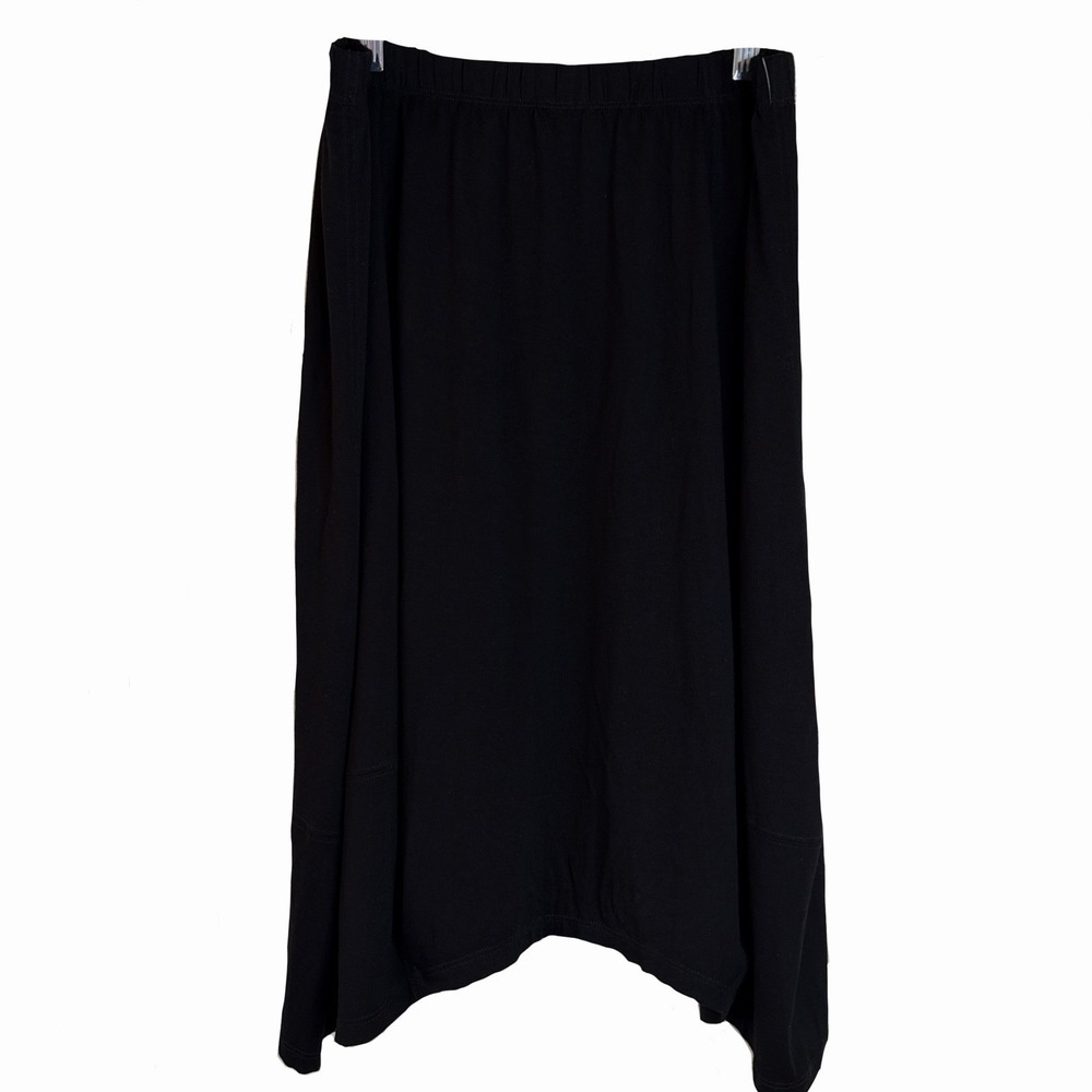 NWOT Eileen Fisher Black Modest Career Work Church Skirt Size Large